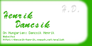 henrik dancsik business card